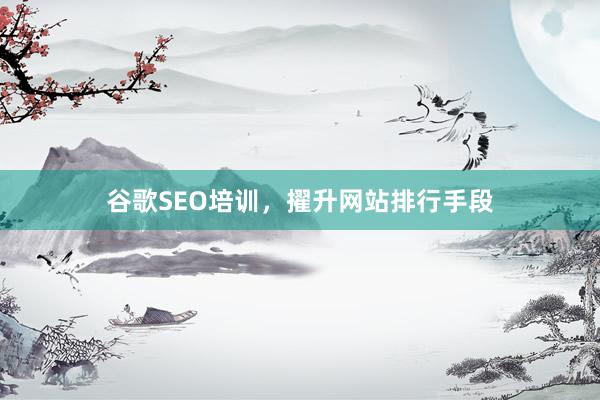 谷歌SEO培训，擢升网站排行手段
